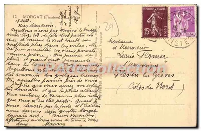 Plaża Morgat — Finistère — Stara pocztówka deCollection — Rewers