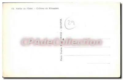 Wąwoz Odetu — Zamek Kérouzien — Studio fotograficzne E. Le Grand - Quimper — Rewers