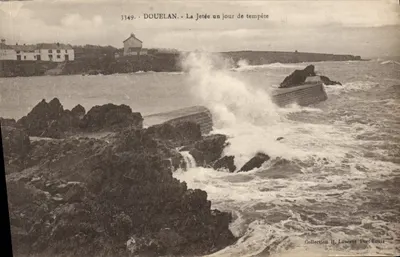 Douelan - A Ponte em um dia de tempestade — Coleção H. Laurent Port-Louis