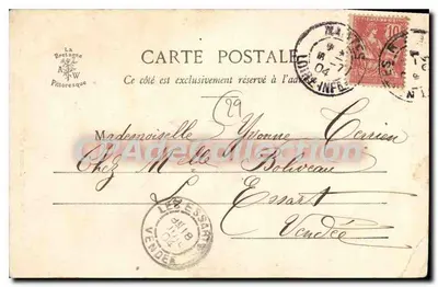 Dziewczynka z Hanvec — Kaptury Bretońskie — Zbiór A. Waron, St-Brieuc, nr 1054 — Rewers