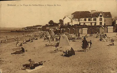 Tréboul — A Praia dos Areias Brancas no Horário do Banho — Editor Le Brun, Areias Brancas