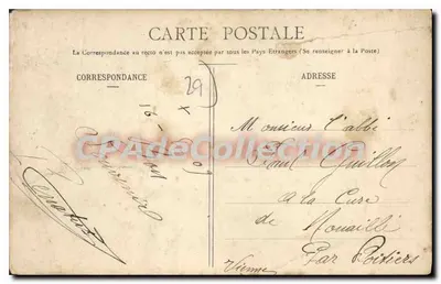 Trzech dzieci w strojach bretońskich — Vive la Bretagne — Kolekcja Villiard, Quimper — Rewers