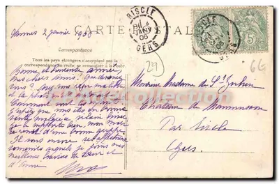 Gutes Neues Jahr der Bretagne — Bartiger alter Mann in traditionellem Kleid — Sammlung Villaxio, Quimper — Rückseite