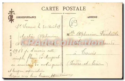 Costume di Pont-Aven (Finistère) — giovane donna in abito tradizionale — serie 4491 — Verso