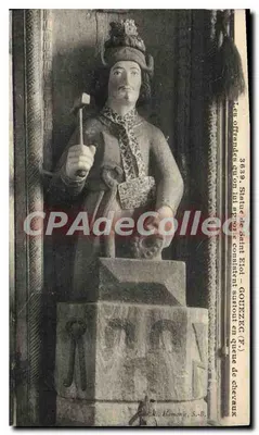 Bilhete postal antigo Estátua de São Eloi Gouezec F as Ofertas que se lhe oferecem consistem principalmente em caudas de cavalos