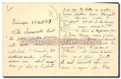 Quimper - Velhas Casas da Rue Kéréon — editor Paris, n° 16 — Verso