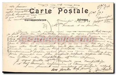 Quimper — Pomnik Tour d'Auvergne (1908) — autor Hector Lemaire — LL. — Rewers