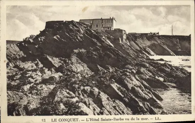 Le Conquet — O Hotel Sainte-Barbe visto do mar — LL.L.