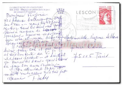 Barcos de pesca no porto de Lesconil (Finistère) — edições Art Mexichrome, n° MX 3702 — Verso