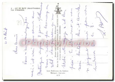 Ilha de Batz (Nord-Finistère) — Vista geral — Bière Artaud & Cie, Nantes — Verso