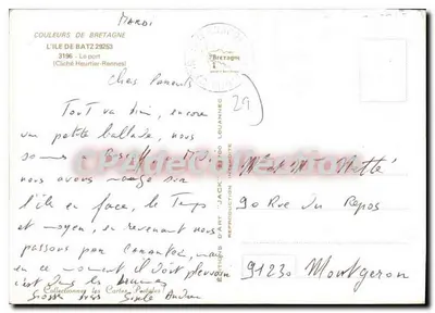 A Ilha de Batz — O porto — Edições da Bretanha — Verso
