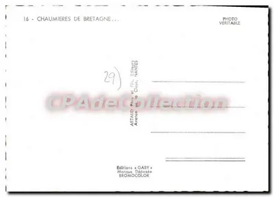 Chaumière da Bretanha — Vista de fazenda com galinhas — Éditions Gaby, Nantes — Verso