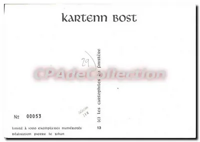 Quimper — herb z owcem — wydawca Kartenn Bost, nr 00053 — Rewers