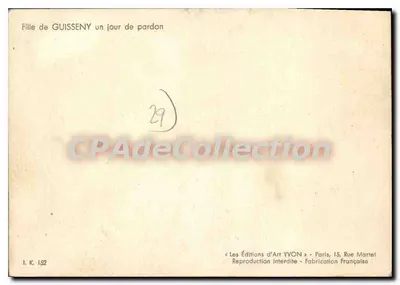 Menina de GUISSÉNY — um dia de perdão — Les Éditions d'Art YVON, n° I. K. 152 — Verso
