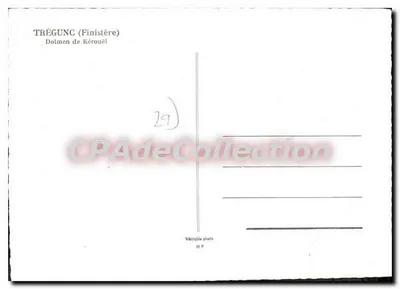 Trégunc (Finistère) — Dolmen de Kérouël — Foto verificável M.P. — Verso
