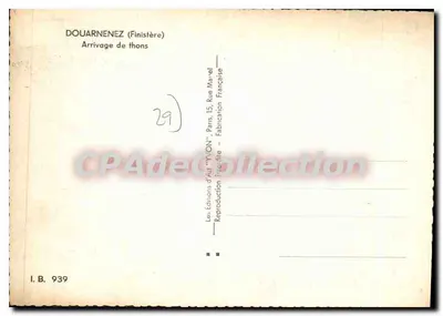 Douarnenez (Finistère) — Przywoz thonów — Wydawnictwo Sztuki 'Yvon', Paryż — Rewers