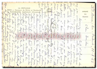Dois músicos bretones — Toques de biniou e bombarde — Edições Marqué, n° 20030 — Verso