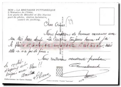 Bénodet Ste Marine — l'estuaire de l'Odet — éditeur BELLES VUES DE BRETAGNE — Verso