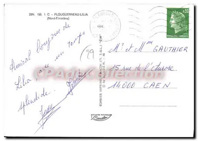 Plouguerneau-Lilia — Molo de Dziewicy, plaże i kościoł — Drukarnia Combier — Rewers