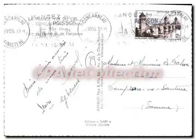Concarneau — Widok z lotu ptaka portu i miasta — Wydawnictwo Gaby — Rewers