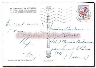 Młoda kobieta w stroju — Bretania — Wydawnictwo Art JOS — Rewers