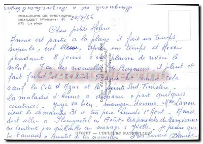 Praia de Benodet — Finistère — Edição Art & K. (nº 1172) — Verso