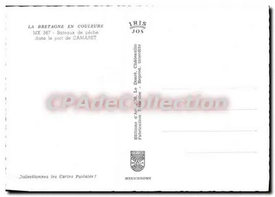 Barche da pesca nel porto di Camaret — Edizioni d'Arte JOS, serie MX 367 — Verso
