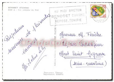 Bénodet (Finistère) — Widok z powietrza portu — Wydawnictwo Aériennes IMP. MACON — Rewers