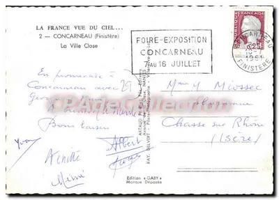Concarneau (Finistère) — Widok z lotu ptaka miasta zamkniętego — Wydawnictwo GABY — Rewers