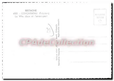 コンカルノー — 閉鎖された街と前港 — Éditions d'Art Châteaulin — 裏面