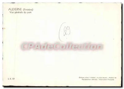 Audierne (Finistère) — Ogólny widok portu — Wydawnictwo Art YVON — Rewers