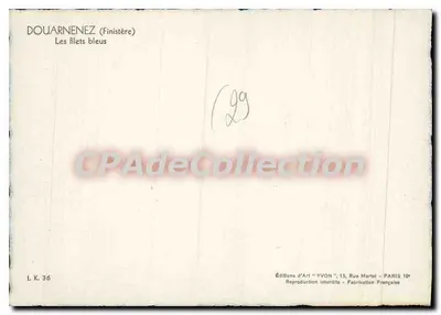 Douarnenez (Finistère) — Niebieskie sieci — Wydawnictwo Sztuki YVON — Rewers