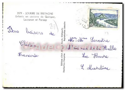 Uśmiech Bretanii — Dzieci w strojach z Quimper, Locronan i Porzay — Wydawnictwo Sztuki JCS, La Dordé, Châteaulin — Rewers