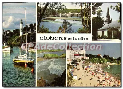 Bilhete postal semimoderno A Bretanha Pitoresca perto de Pont Aven e de Quimperle Clohars Carnoet o porto de Doe