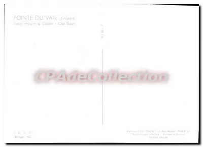 Pointe du Van (Finistère) — Viejo molino de Cléden - Cap Sizun — Ediciones de Arte YVON, París — Reverso