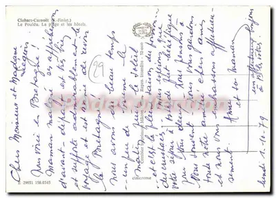 Le Pouldu (Finistère) — praia e hotéis — editor Cimchrome, n° 29031 — Verso