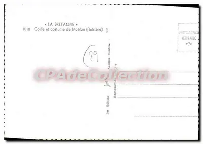 Cabeleira e traje de Moëlan (Finistère) — A Bretanha — Edições Audierne — Verso