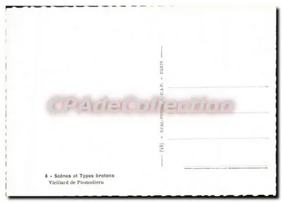 Vieillard de Plomodiern — Cenas e Tipos Bretões — REAL-PHOTO - C.A.P. - PARIS — Verso
