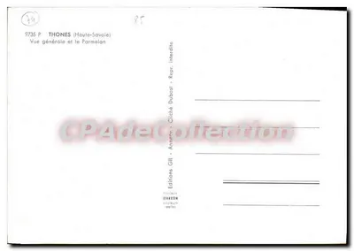 Thônes (Haute-Savoie) — Widok ogólny i Parmelan — Wydawnictwo GL - Annecy — Rewers