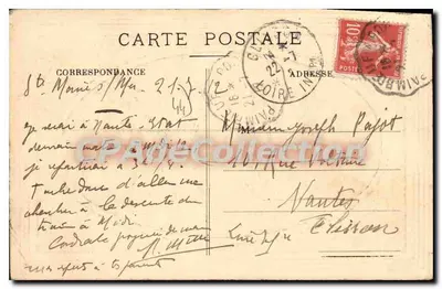 Sainte-Marie-sur-Mer — Les Sablons, o Rocher de la Vierge — Edição Planchenault, tabacs — Verso