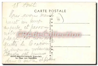 Saint-Brevin-l'Océan — A Praia em direção a Neuvillette — Foto Provost-Trousses — Verso