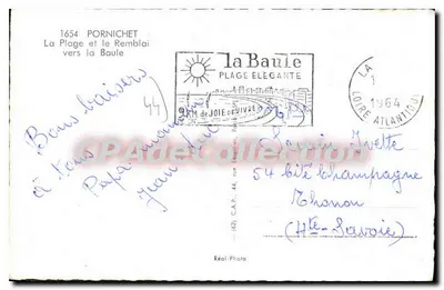 La Baule — Plage et le Remblai — C.A.P. (Cap) n°1654 — Reverso