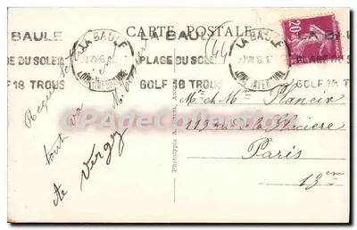 La Baule-sur-Mer — La Playa — Fototipo A. Paull, n°69 — Reverso