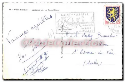 Saint-Nazaire — Avenue de la République — F. Chapeau, Verlag — Rückseite