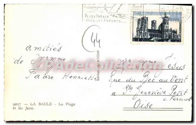 La Baule — Plaża przeznaczona dla dzieci — Wydawnictwo Glatigny, n° 9027 — Rewers