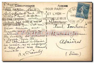 Saint-Nazaire — A Praça do Bassin e o Ponte Rolante — LL — Verso