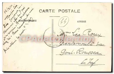 Bilhete postal antigo Saint-Nazaire Nova Entrada Perspectiva das Escadas e do Porto Anterior a Marselha e o Almirante Aube na Baía — Verso