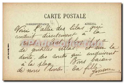 Le Pouliguen — Allée des Lilas — LL — Verso