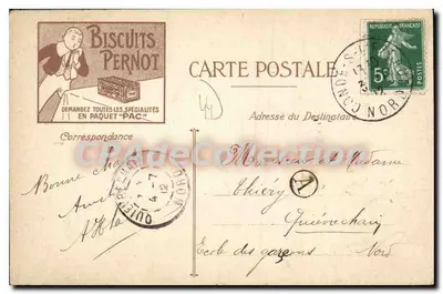 Pływy Francji — Le Croisic — Biscuits Pernot, Wyd. E. Pecaud & Cie, Paryż — Rewers
