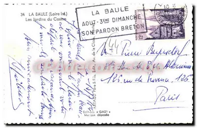 Los Jardines del Casino — La Baule (Loire-Inf.) — Ediciones Gaby — Reverso